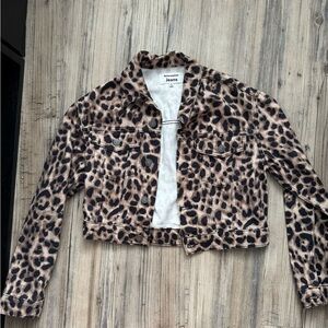 Reformation Leopard Print Jean Jacket